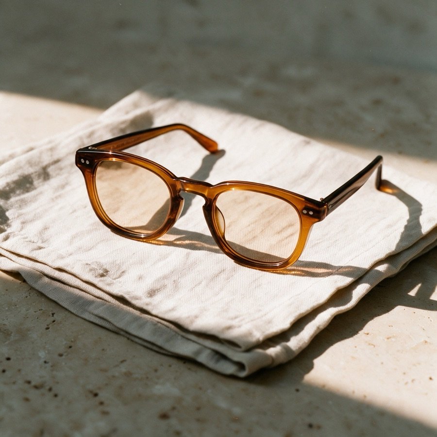The Bohemian in translucent honey acetate
